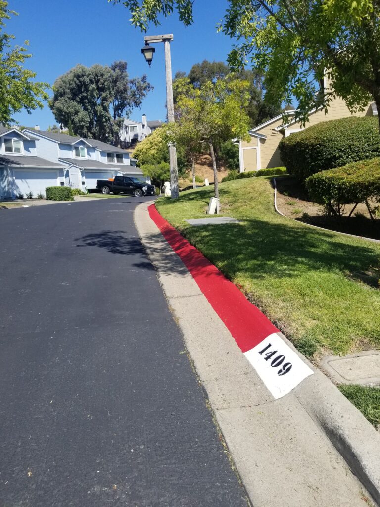 Red Curb Painting & Stenciling 1409