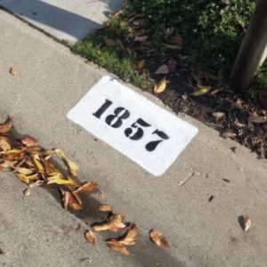 Curb Number Painting 1857